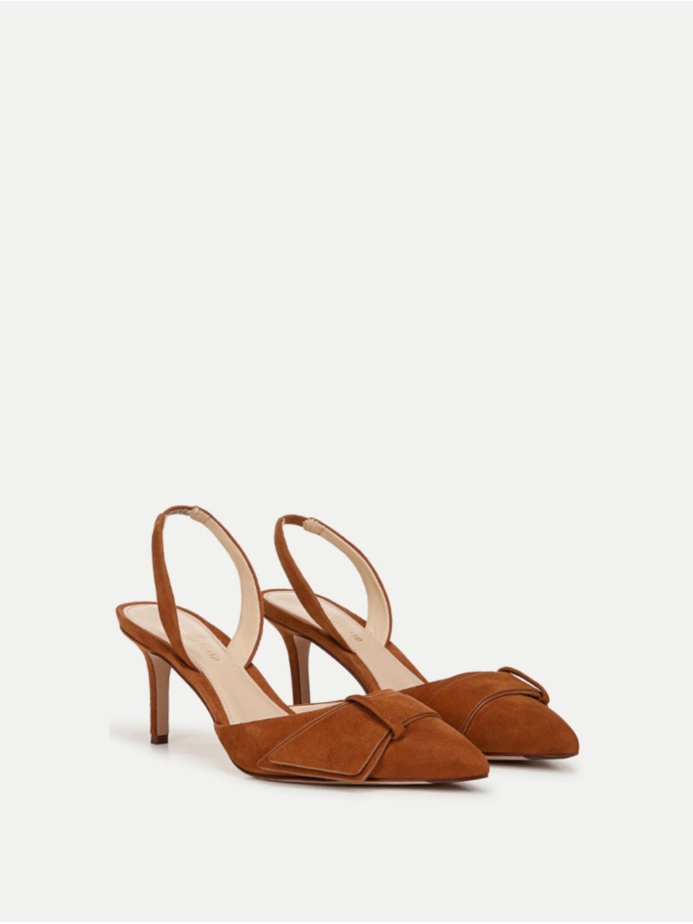 Veronica Beard Lisbeth Brown Suede Slingback Pointed-Toe Pump Heels